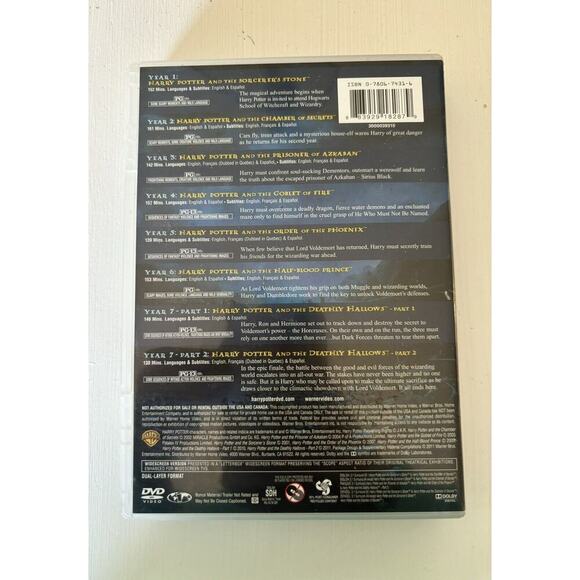 Harry Potter Complete 8-Film Collection 8-disc On Blu-Ray Set Of 2011 - Picture 2 of 3